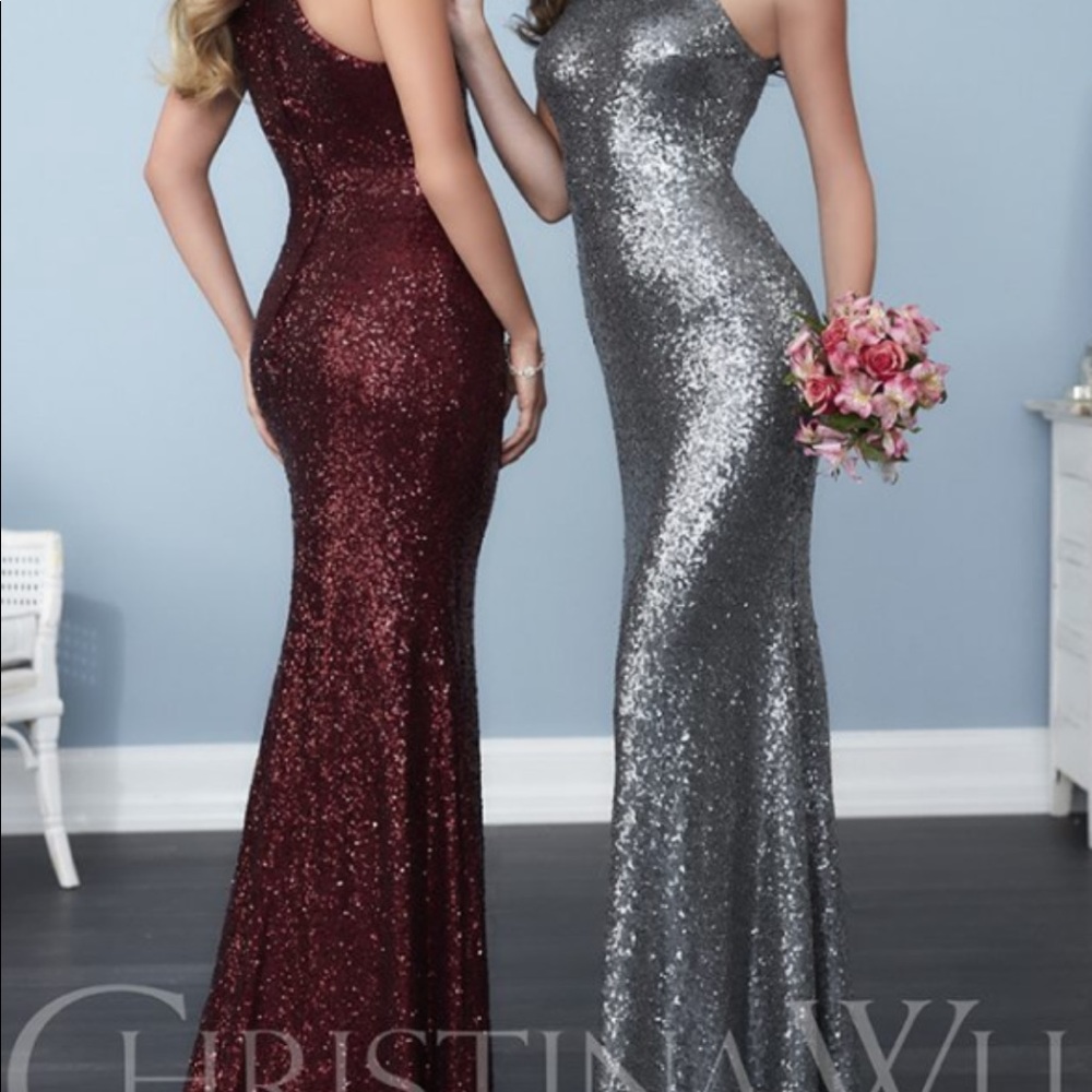 Never Worn Christina Wu Rose Gold Gown